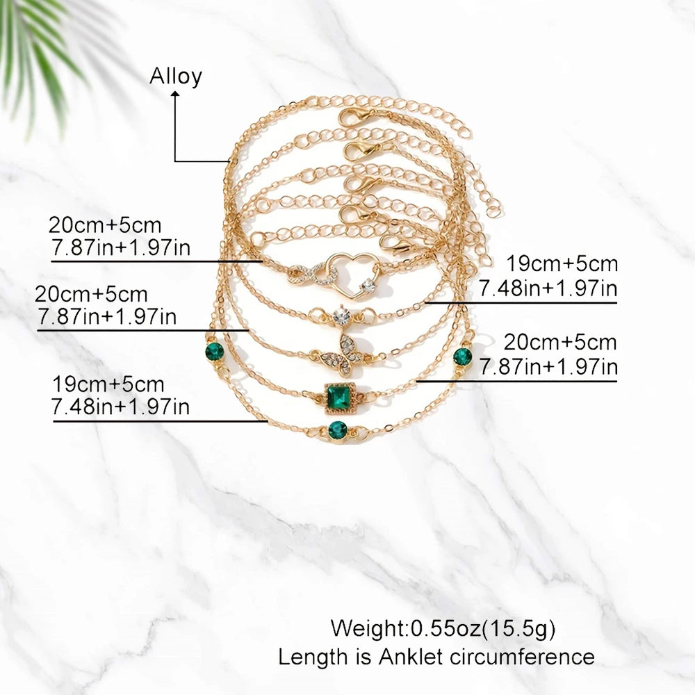 5pcs Vintage-Inspired Bracelet Set with Sparkling Rhinestones - Infinity & Geometric Designs, Perfect for Casual Attire or Gifti