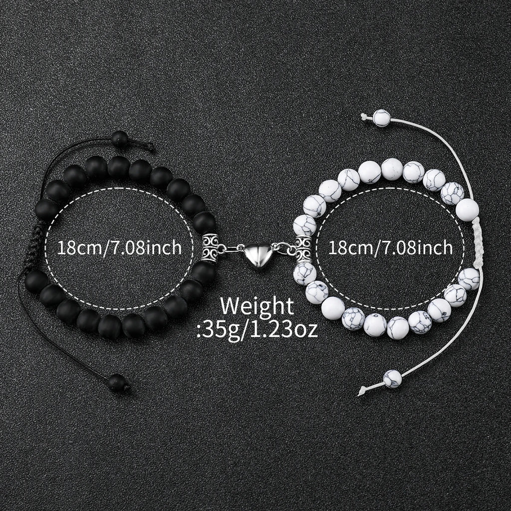 4PCS Couple Watches Fashion Arabic Women Quartz Watch Casual Silicone Band Wristwatches Magnet Heart-Shaped Bracelets Set