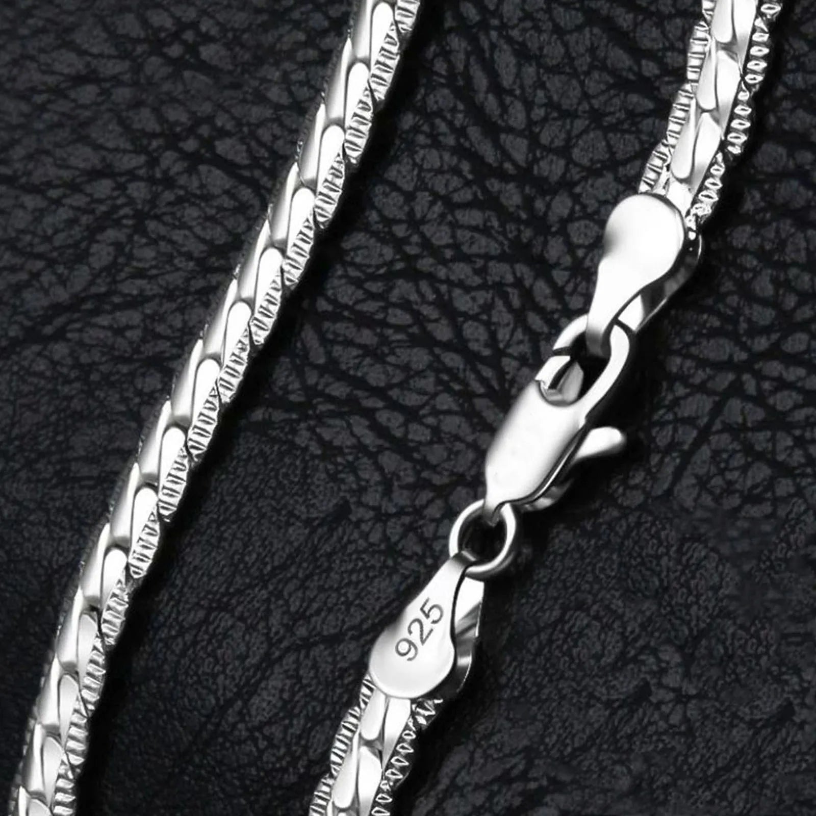 925 Sterling Silver 8/16/18/20/22/24 Inch 6mm Side Chain Necklace Bracelet For Woman Men Fashion Charm Wedding Jewelry